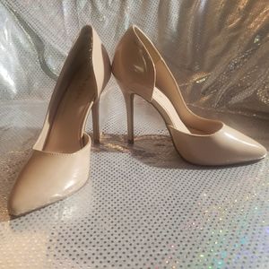 Beige, Pointed Toe Pumps -Pleaser Amuse-20